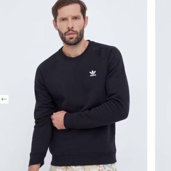 Adidas  originals Black TREFOIL ESSENTIALS CREW SWEATSHIRT - Picture 1 of 7